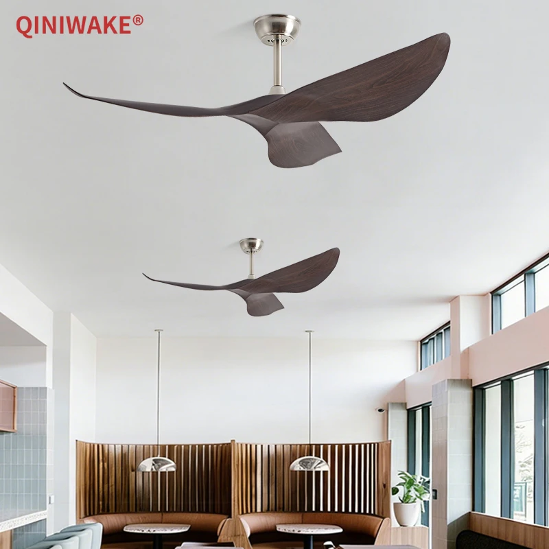 QINIWAKE 38/52/60 Inch Inverter Ceiling Fan 6-speed 3 ABS Blades Remote Control Perfect for Bedroom Living Room Indoor Home