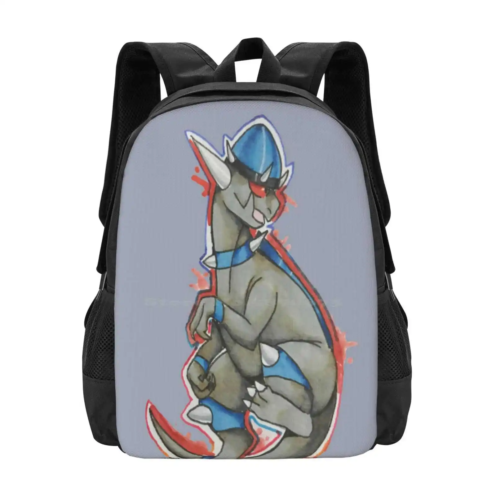 Rampardos Pattern Design Bagpack School Bags G4 Diamond And Pearl Rampardos Traditional Art Fan Art Prismacolor Marker Gel Pen