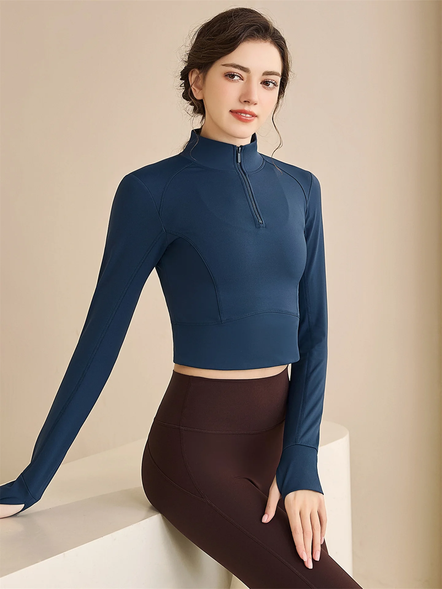 

Fce Lined Yoga Top Women's Tight Fit Running Sportswear Fitn Clothes Long Sve Pilates Training Autumn Winter New Arr...