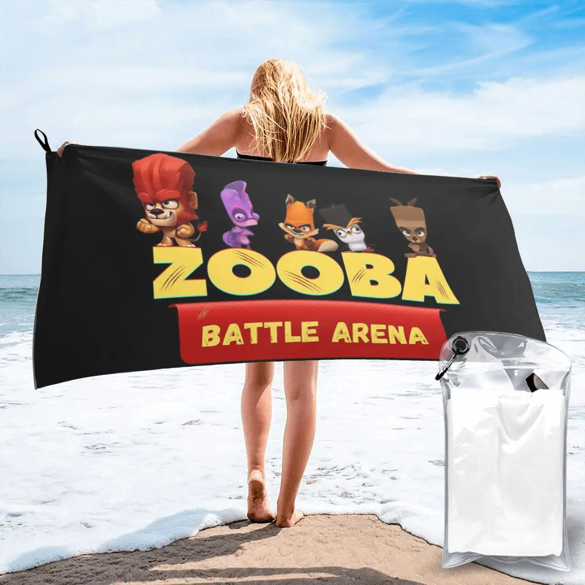 Zooba Battle Arena serviette de plage microfibre douce serviettes rapides absorbantes à séchage rapide pour l'escalade
