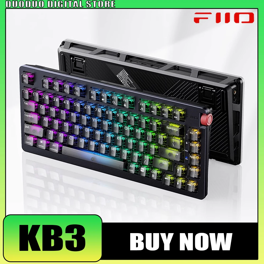 

FiiO KB3 Mechanical Keyboard Aluminium Alloy Three Mode Hot Swap Wireless Gaming Keyboard Gasket Pc Gamer Accessories Mac Office