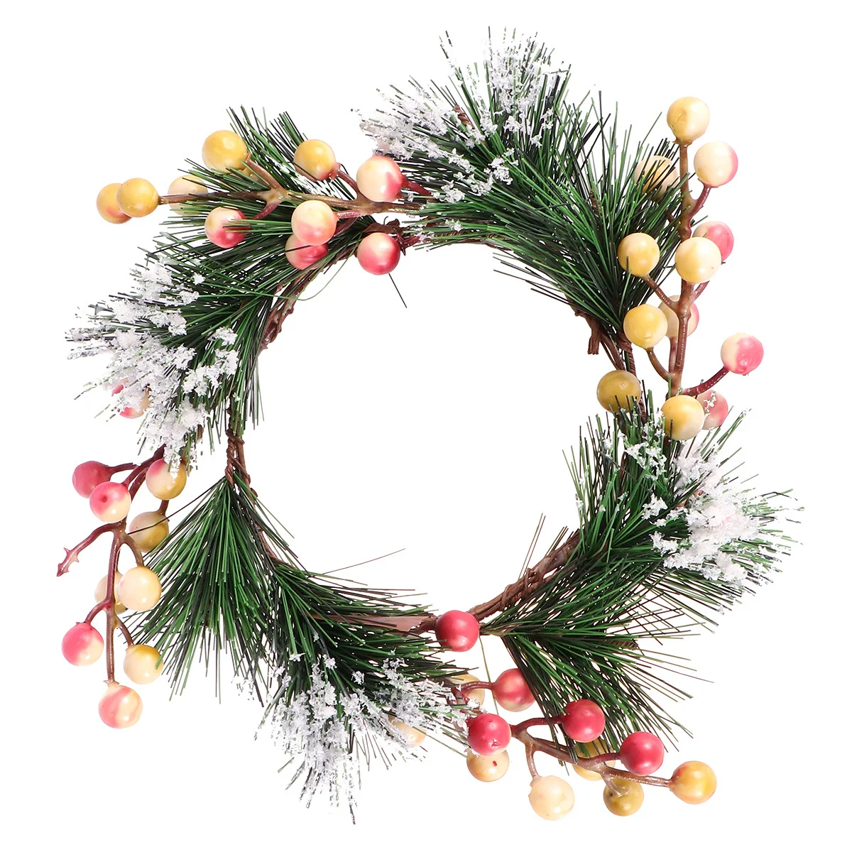 

Resin Simulation Berry Garland Pink White Round Shaped Front Door Wedding Arch Floral Decoration for Home Garden