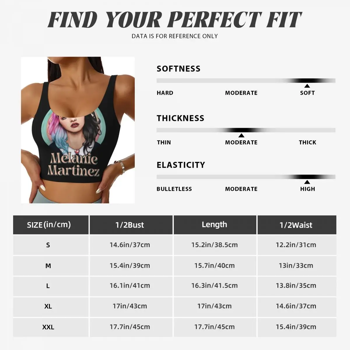 Custom Music Singer Melanie Martinez High Impact Sports Bras for Women Seamless Workout Yoga Crop Tank Tops