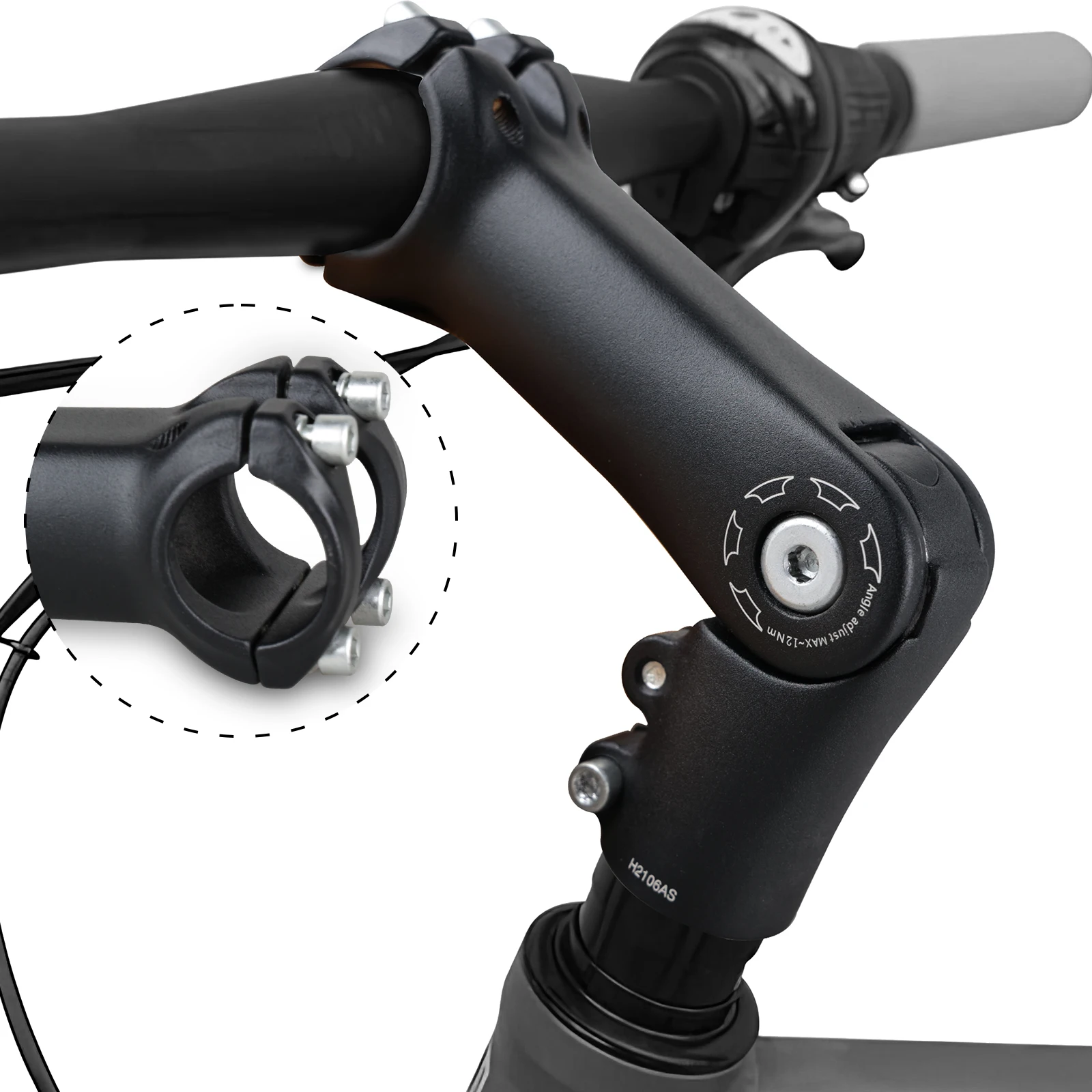 90 ° Verstellbarer Fahrradlenker-Vorbau aus Aluminiumlegierung, E-Bike-Lenkerverlängerung, Riser, Rennrad-Vorderradgabel-Vorbau-Adapterteile – Detail 2