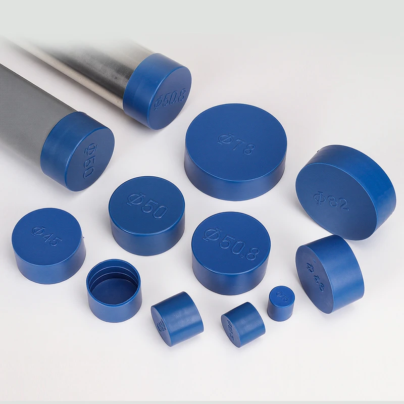 Blue Plastic Dust Cover Steel Pipe PlugRound Pipe Protective Sleeve Plastic Impact-Resistant Sleeve Cap