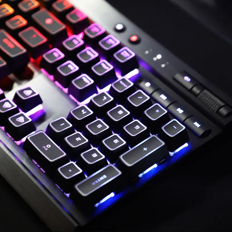 K70 K95RGB Keycaps Custom OEM Black CNC Hole Coating Profile Key Cap Cute Black Transparent Razer Formation Basic Keycap Gamers