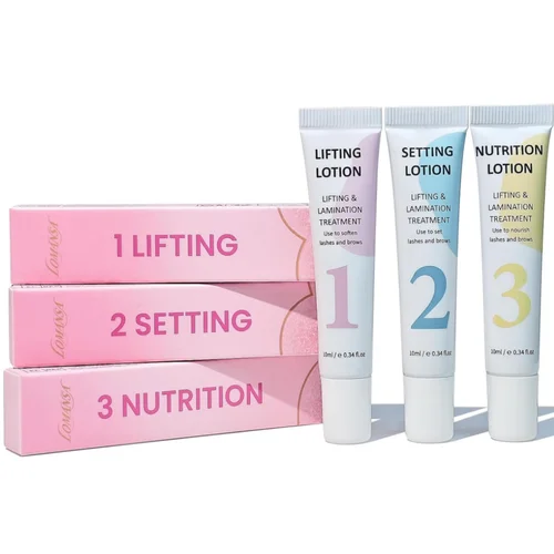 Lomansa Kit de levantamiento de pestañas Kit de permanente de pestañas Paso de tubo 1 # 2 # 3 # 4 Loción de elevación versión laminación de cejas y herramienta de levantamiento de pestañas