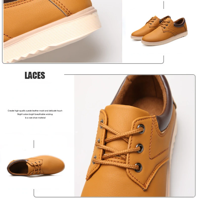 Zapatos de cuero de cabeza grande para hombre, zapatos casuales de moda, antideslizantes, calzado de trabajo resistente, zapatos de alta calidad,