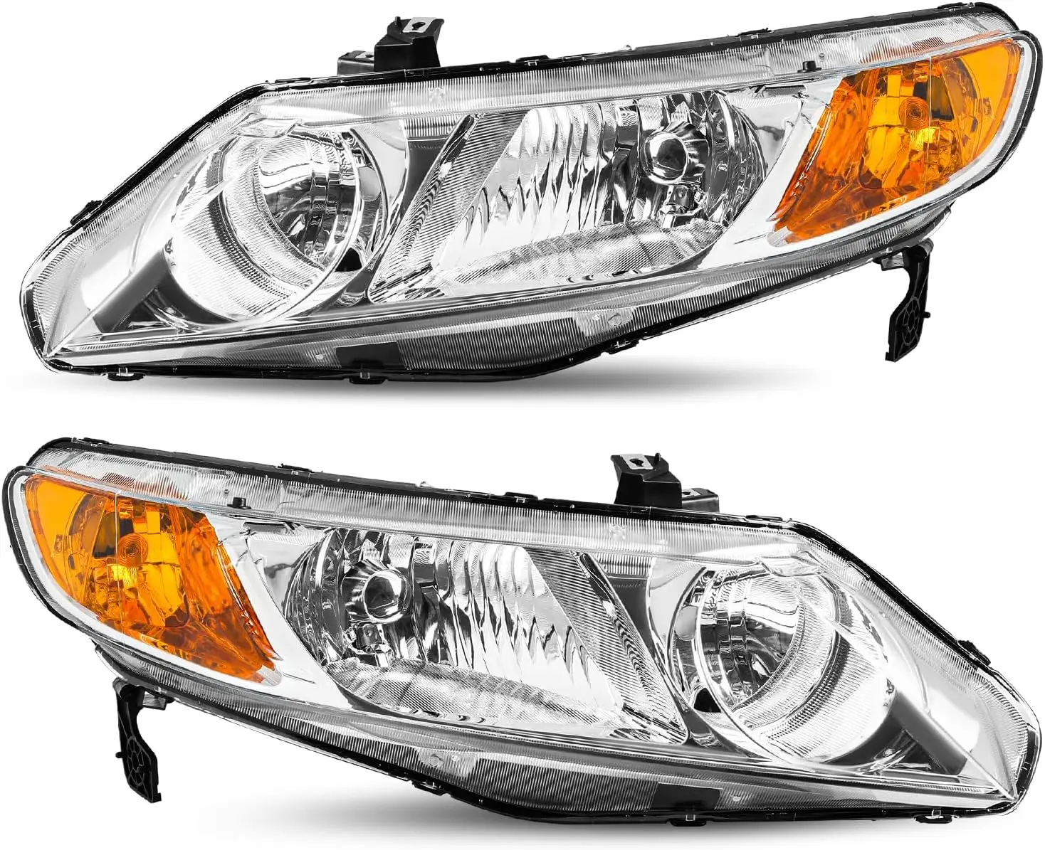 

4-Door Sedan Headlight Assembly Set Compatible with 2006-2011 Honda Civic Driver & Passenger Side