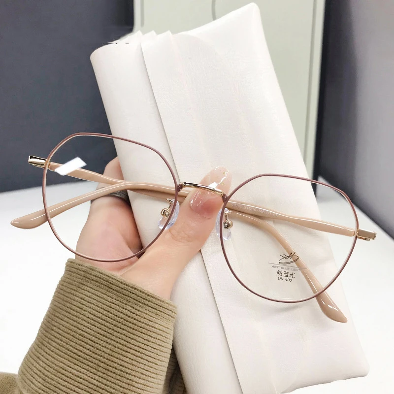 

New Design Myopia Glasses Cumputer Anti Blue Light Near Sighted Eyeglasses Women Luxury Vintage Transparent Prescription Eyewear