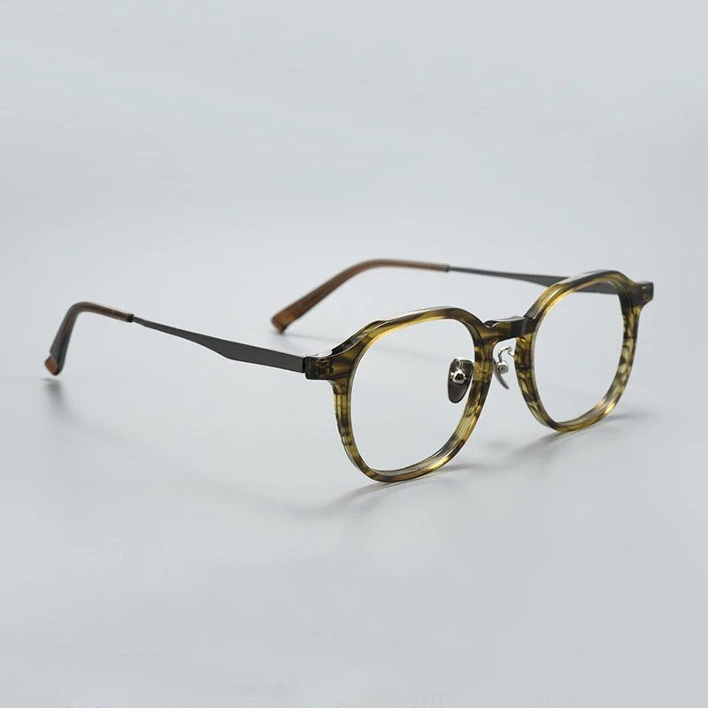 

Винтажные квадратные очки ручной работы из титана и ацетата, женские очки высшего качества, модные очки в полной оправе, мужские очки унисекс в стиле ретро