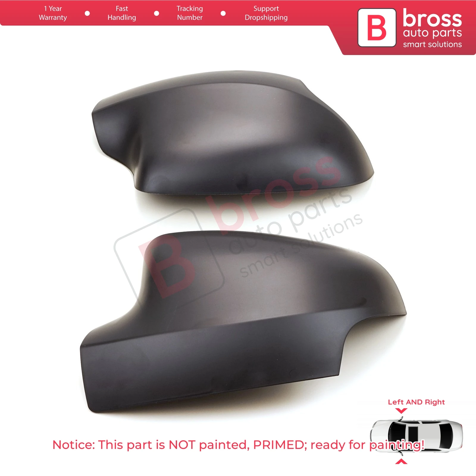 BSP1102 Car Side Rearview Wing Mirror Shell Scull Cap Cover Left Right 963737459R 963741273R for Renault Symbol 3