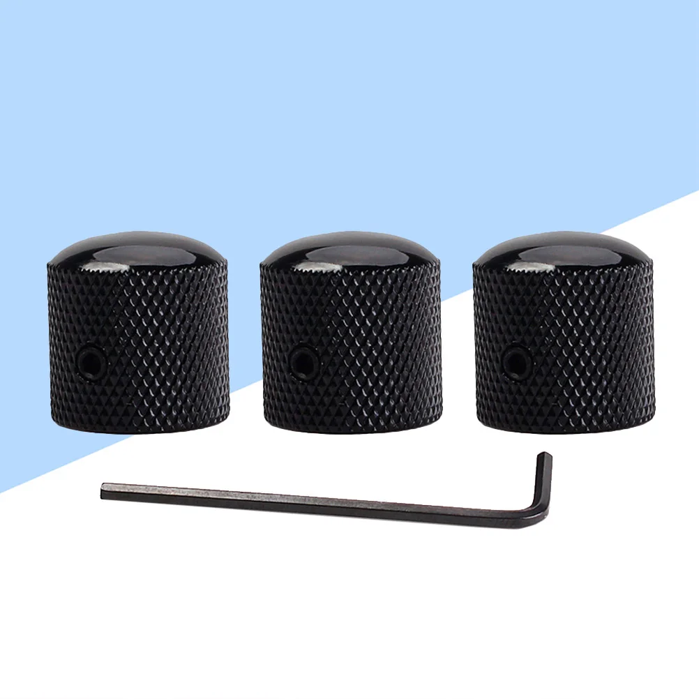 

3 Pcs Bass Knob Guitar Knobs Control Amplifier Volume Pedal for Electric Black Dome Accessories