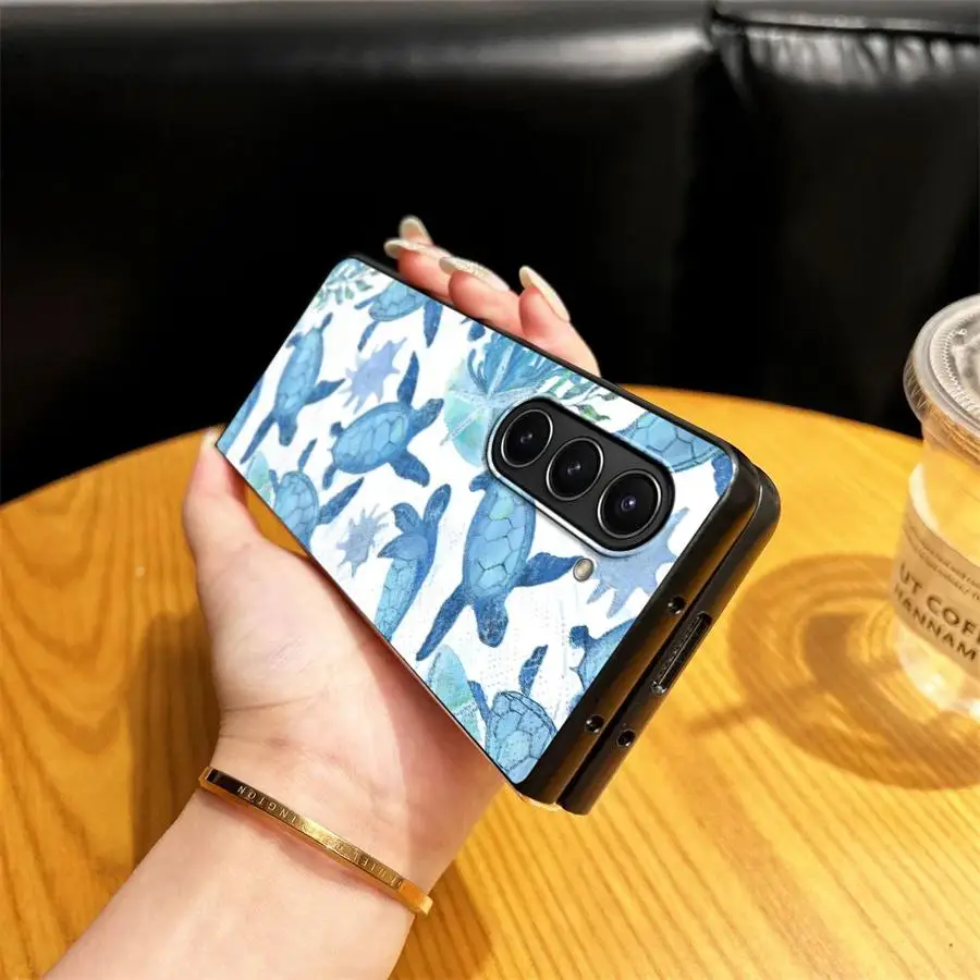 Marine Turtles Case for Samsung Galaxy Z Fold 8 Ultra ZFold4 ZFold5 Z Fold 7 6 5 4 3 ZFold7 ZFold3 ZFold6 Phone Shell Funda