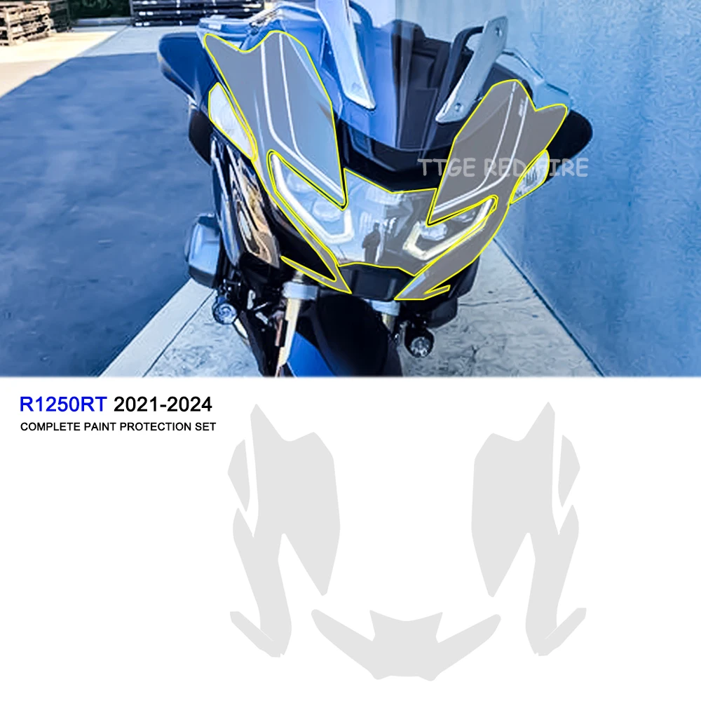 For BMW R1250RT R 1250RT 2021-2024 Accessories Complete Paint Protection Set TPU Body Protection Sticker Headlamps Protection