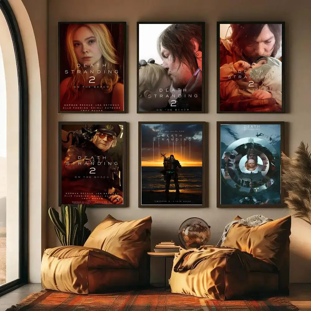 Game Death Stranding 2 On The Beach Poster Self-adhesive Art Waterproof Paper Sticker Coffee House Wall Decor