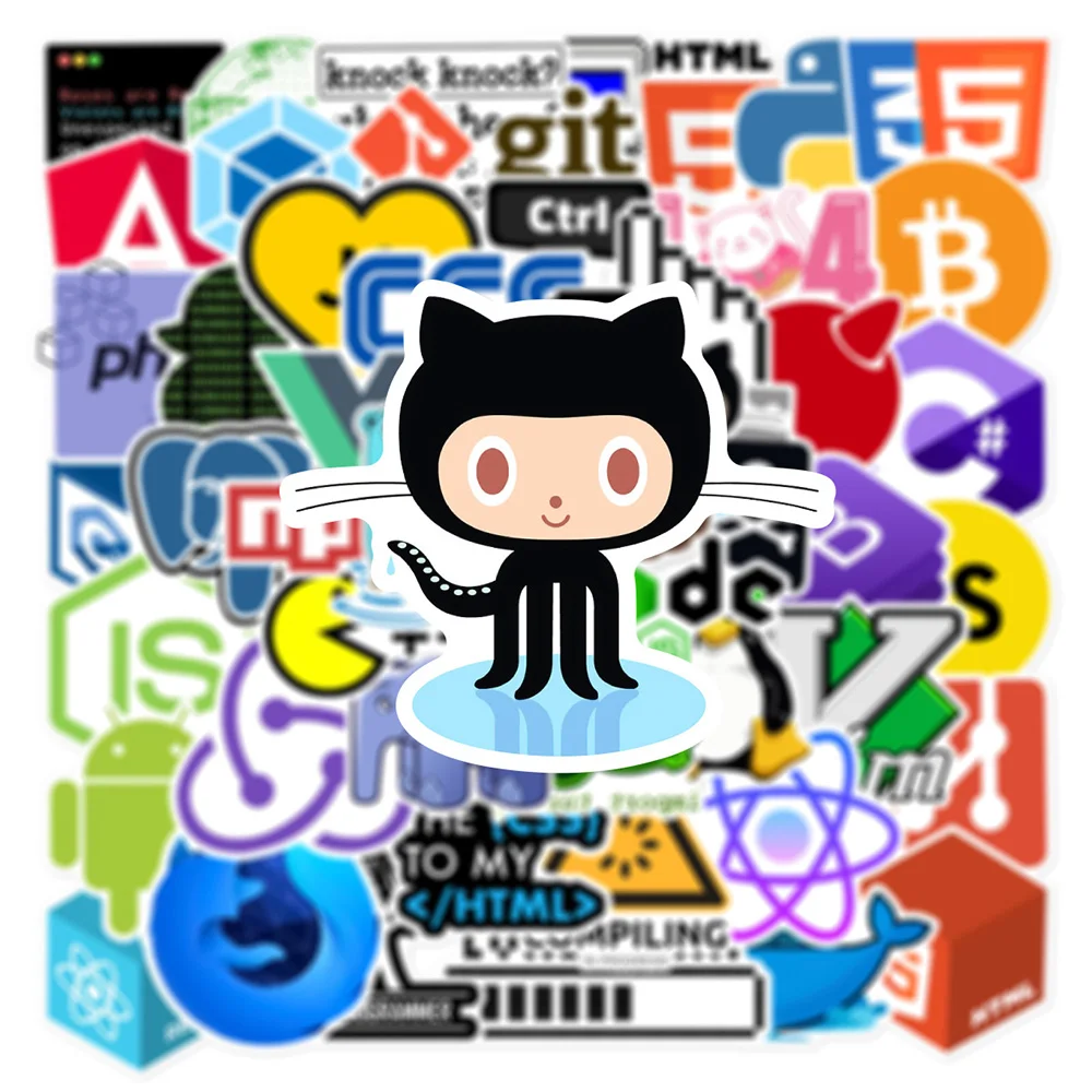 10/30/50pcs Geek Developers Stickers Programming Languages Application  Waterproof Decal Laptop Luggage Phone Decorative Sticker