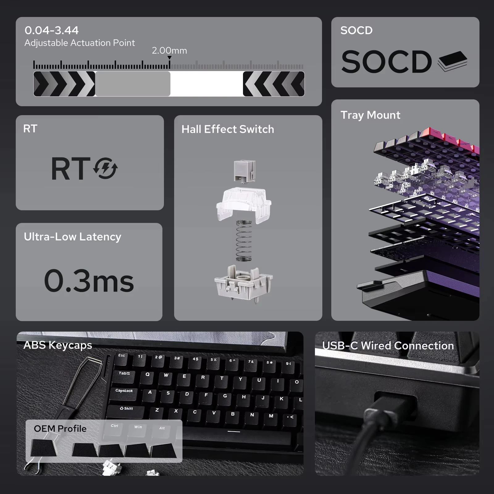 AULA WIN60 WIN68 HE Magnetic Keyboards Esports Rapid Trigger 8K Return RGB Hotswap Wired Gaming Mechanical Keyboard for Pc Gamer