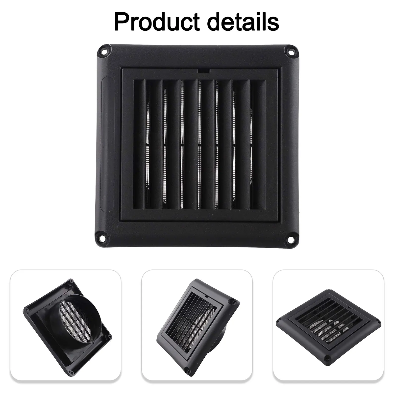 Comfortable Living Space Black Plastic Vent 4 Inches Anti-debris Protection Customizable Placement High-grade Plastic