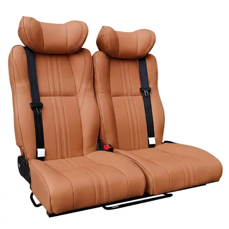 Camper Van Seat Bed Swivel Adjustable Split Design Backrest Lay Flat to Bed Fabric Pvc Custom Width Color for Van Conversion