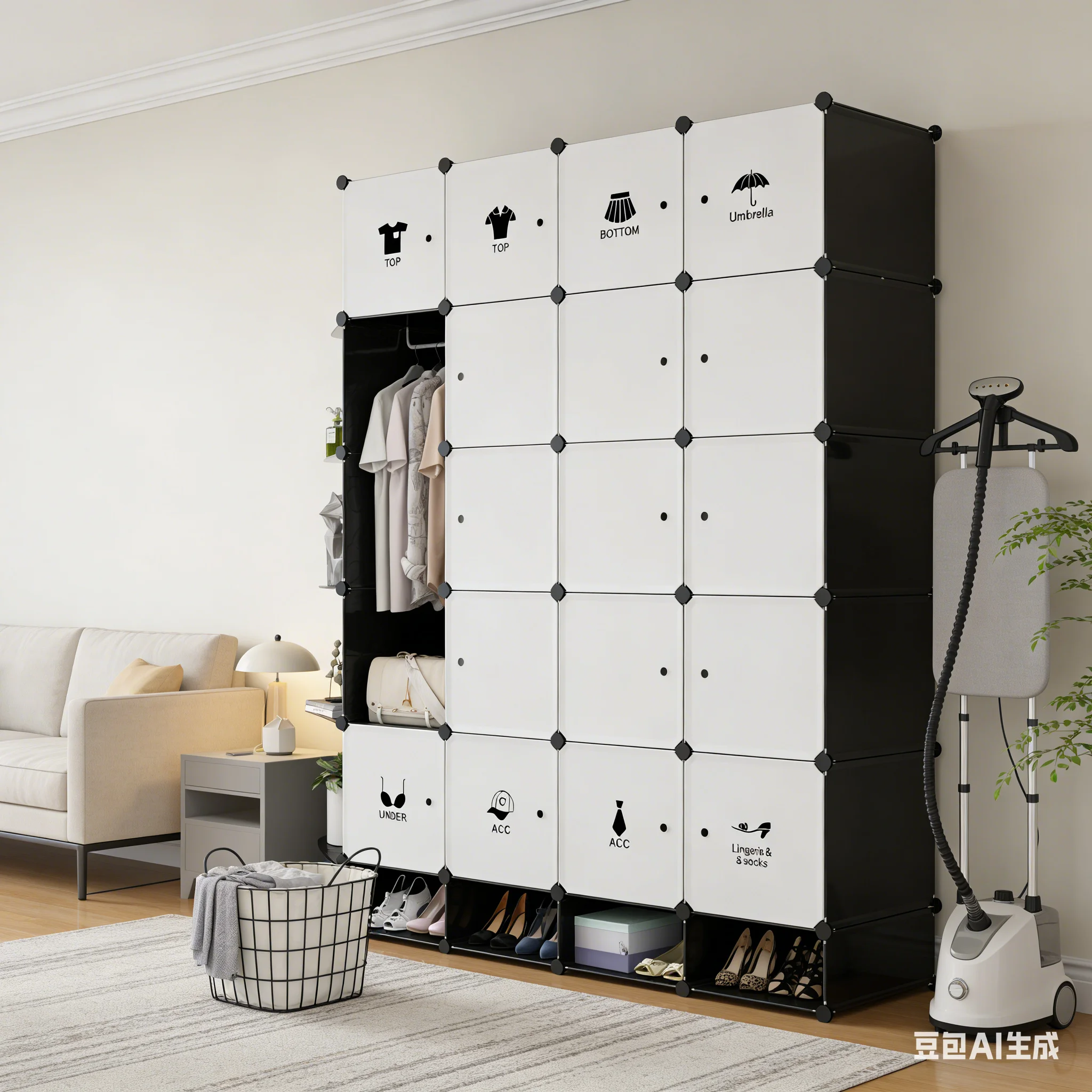 aoliviya-シンプルな組み立て式プラスチックシート収納ラック付きワードローブ-家庭用寝室レンタル寮用-耐久性-防塵-輸出向け-ミニサイズ