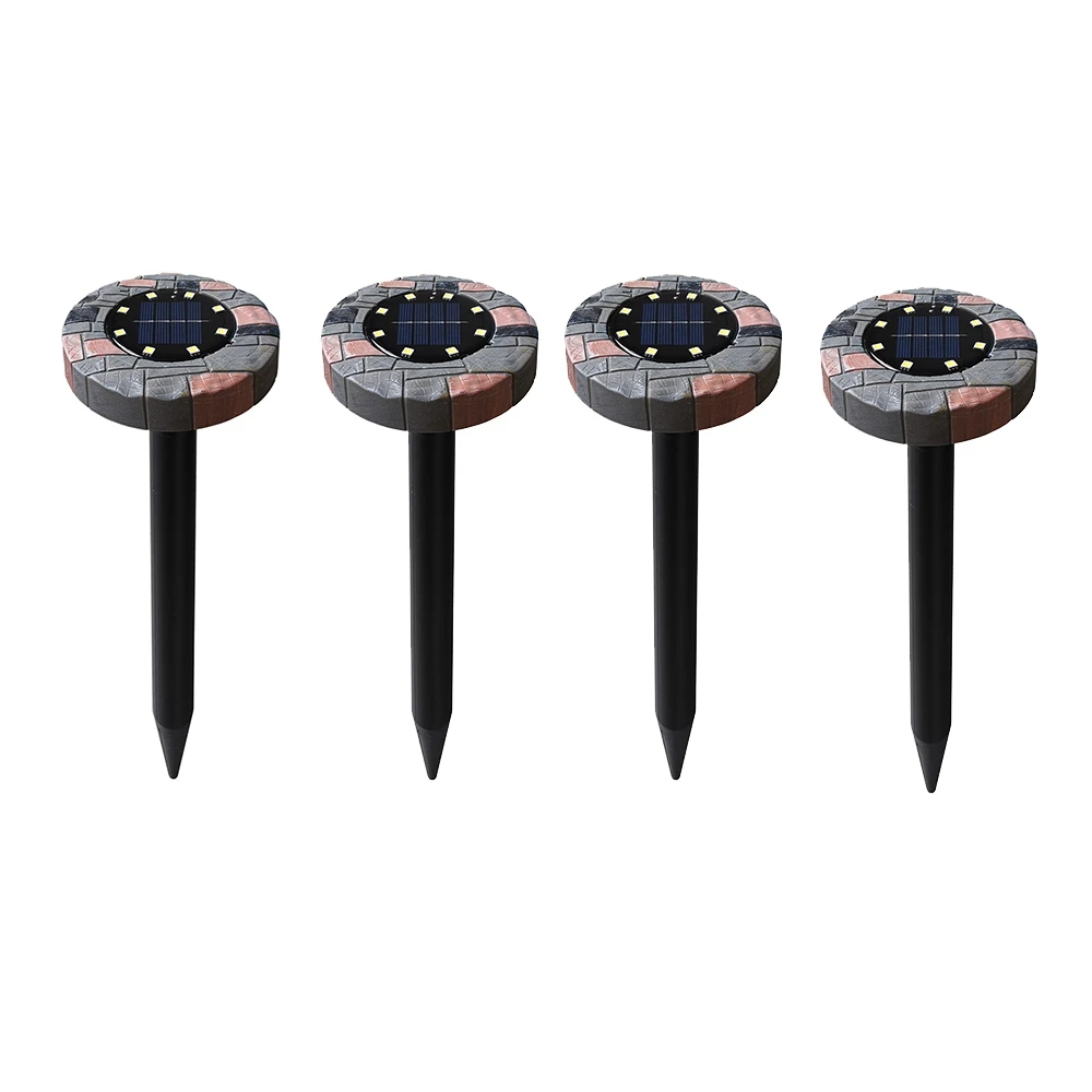 

4PCS Imitation Stone Lamp Solar Mouse Repeller Lawn Lamp Get Rid Of Snake Mole Gophers for Outdoor Garden Yard