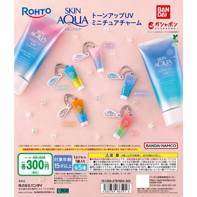 

Bandai Original 5Pcs Gashapon ミニチュアチャーム ROHTO SKIN AQUA Toys For Kids Gift Collectible Model Ornaments