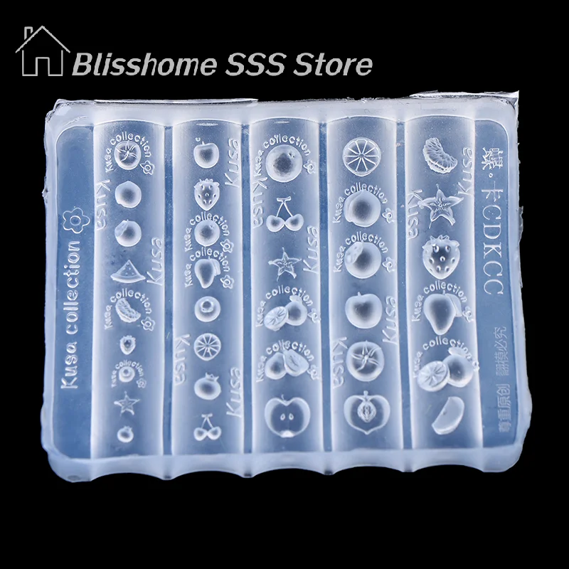 【S】Nail Sil Mold Relief Fruit Strawberry Orange Shape Carving Curved Nail Art Mold 3D Transparent Nail Art Decorations DIY