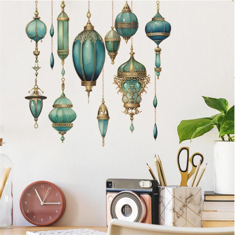 

Retro Green Wall Decoration Sticker Removable Self-Adhesive 25x29cm for Bedroom Wardrobe Window Beautification