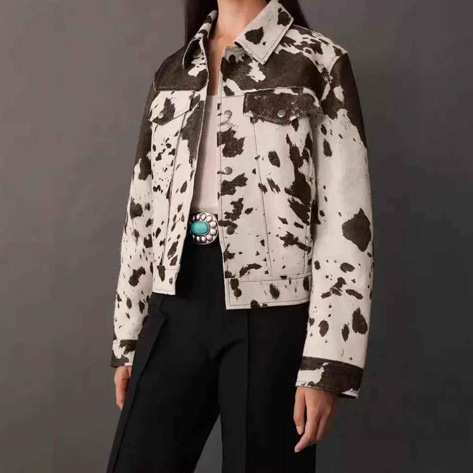 2025 New Women Beige Irregular Pattern Short Wool Blend Belt Detail Casual Elegant Spring Autumn Multi Color Options
