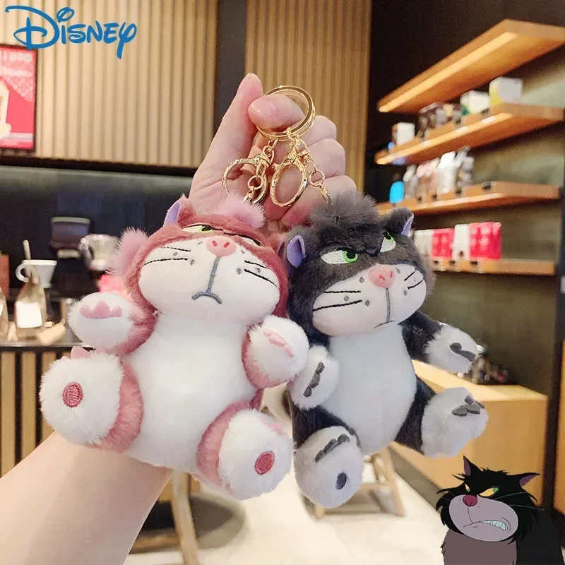 

Disney Cinderella Lucifer Plush Keychain Dolls Kawaii Bag Pendants Cute Plush Stuffed Dolls Key Chains Kids Toys