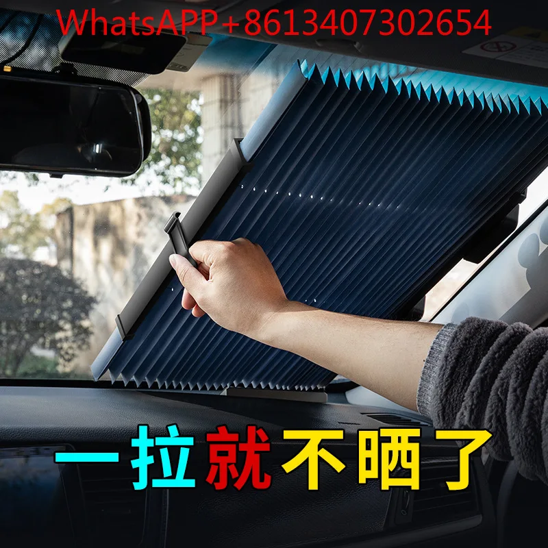 Car insulation sunshade Retractable folding sunshade for parking (2pcs)