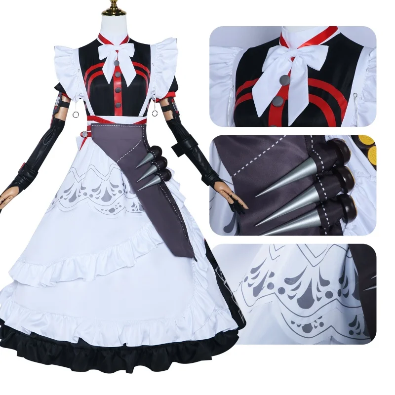 Zenless Zone ontariRina Cosplay Costume pour femme, cl rina Sebastiane, accessoires de perruque, tenue de demoiselle d'honneur de jeu, robe de soirée d'Halloween