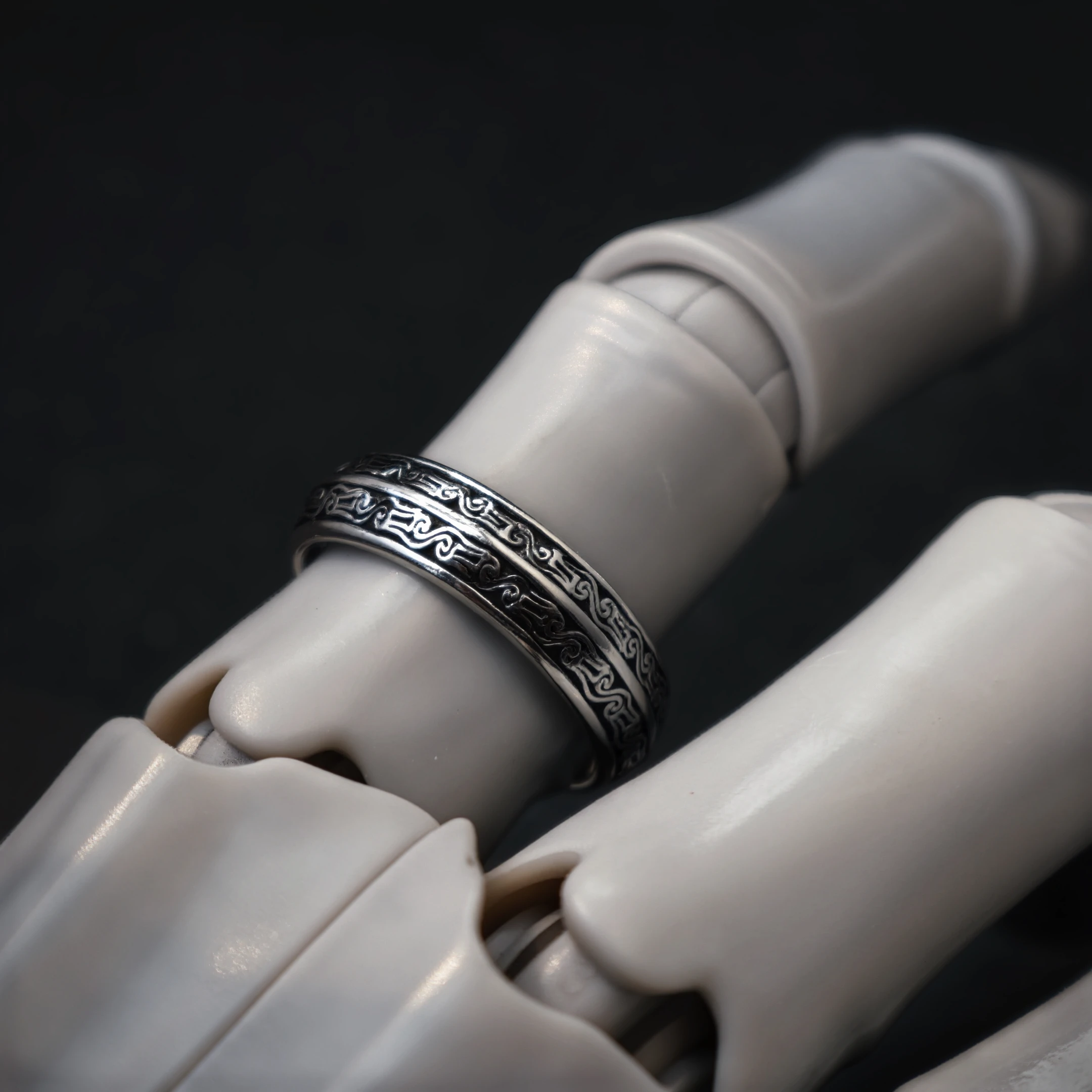 Retro-Zoomorphales Spiralmotiv Verstellbarer Offener Ring für Männer, Versilbertes Messing, Gotischer Edgy-Schmuck, Historisches Accessoire, Geschenk – Detail 7