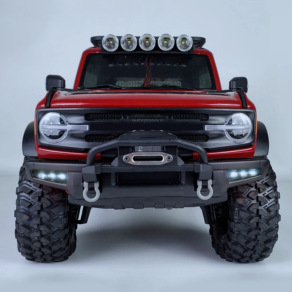 AXSPEED TRX4 Front Bumper Side Lights Spotlight LED Lamp Bar for 1/10 RC Crawler Car TRX-4 Bronco Upgrade Parts