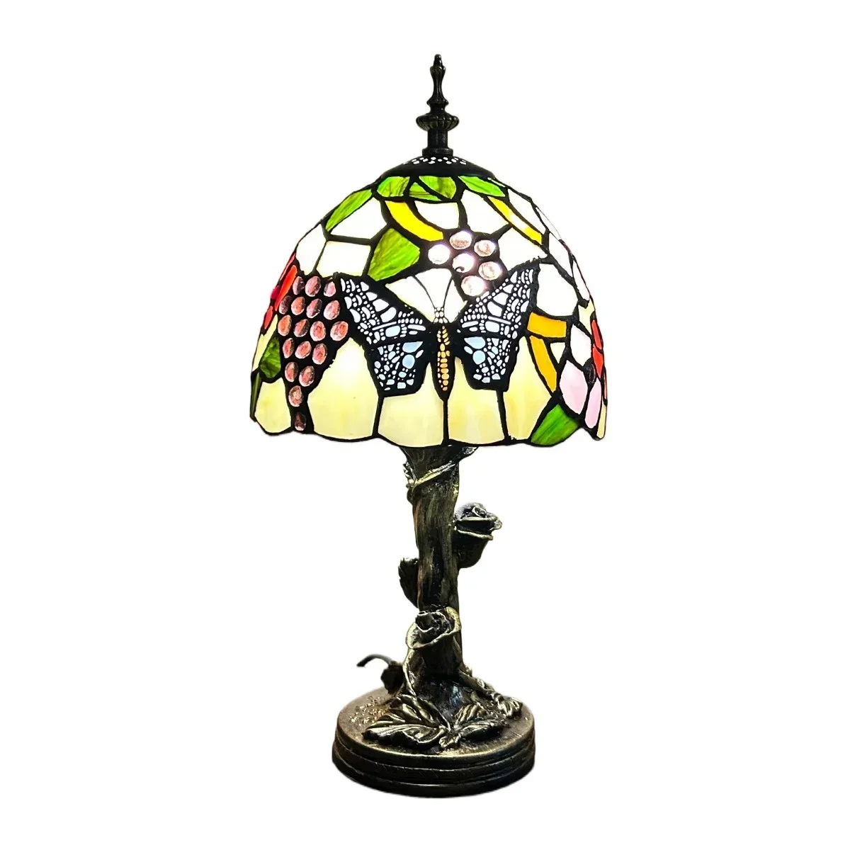 

8 Inch 20cm Stained Glass Shade Tiffany Vintage Desk Lamp Table Lamp