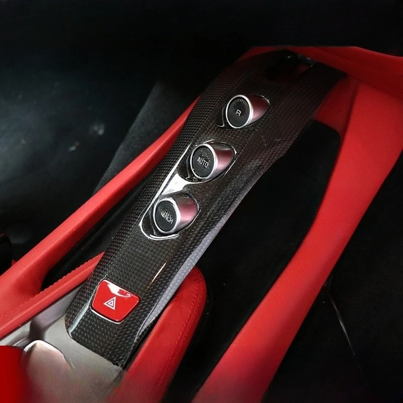 Suitable for modifying and upgrading the original car interior carbon fiber air conditioner port trim central control button bas