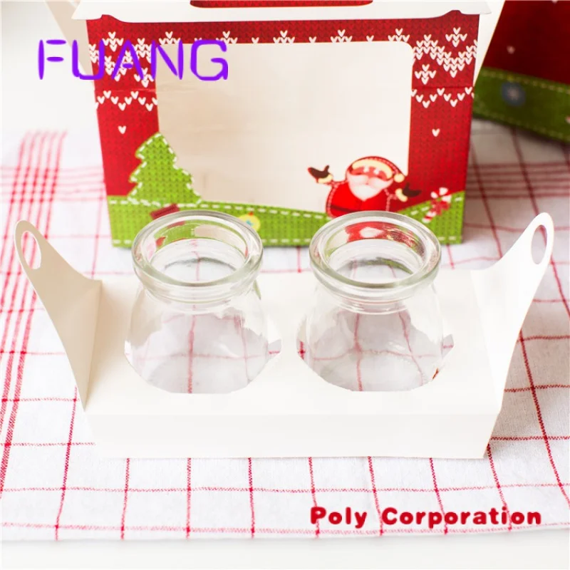 Custom  Christmas Cup-cake Handled Packaging Cardboard Boxes for Packingpacking box for small business