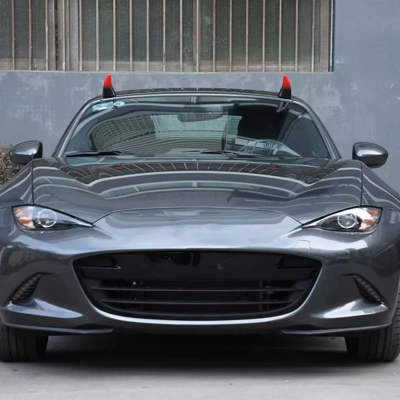 

2Pcs PVC red For Mazda MX-5 Miata 2016+ car roof decoration horn three-dimensional sticker car exterior accessories
