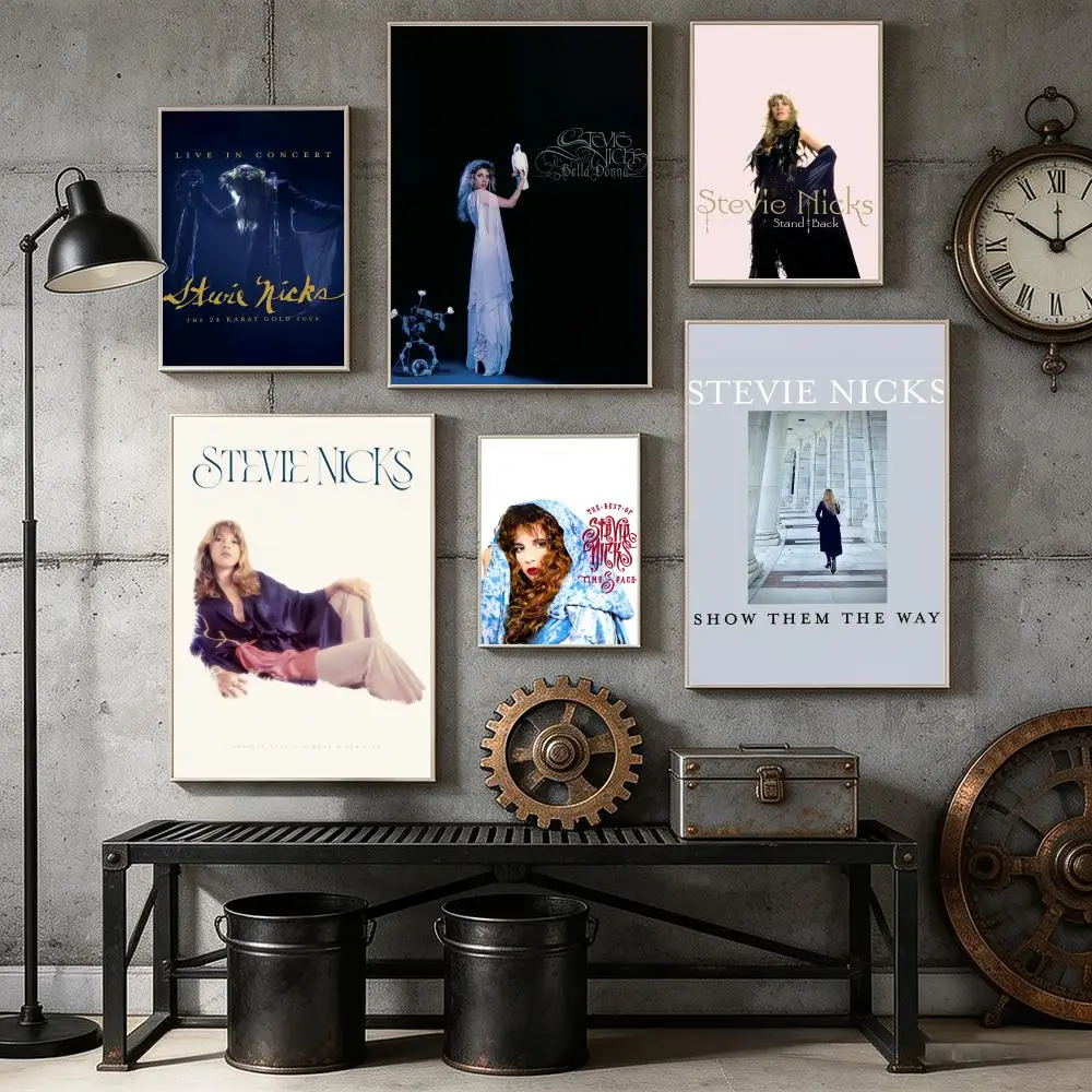 Vintage S-Stevie Nicks Singer Poster HD Self Adhesive Wall Mural Stickers Decals for Bedroom Living Room Home Decor Gift