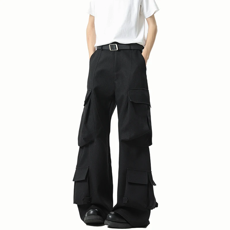 

Men Loose Fit Cargo Pants Workwear Trousers Multi Pocket Outdoor Casual Joggers Streetwear Hip Hop Drop Crotch Trousers for Men