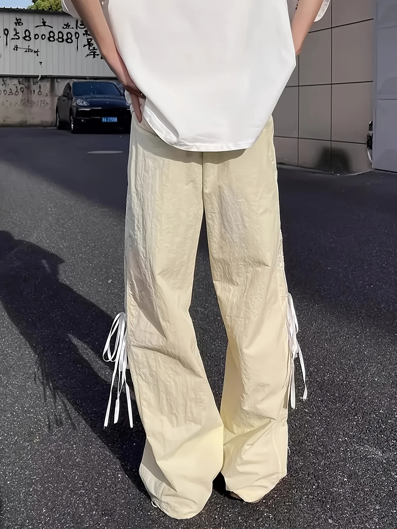 سروال ربطة عنق مخطط على الطراز الكوري للنساء، زي جديد Y2K دوبامين للربيع والخريف والصيف، سروال طويل وردي فضفاض مستقيم الساق للمراهقين، سروال رياضي رائع سريع الجفاف