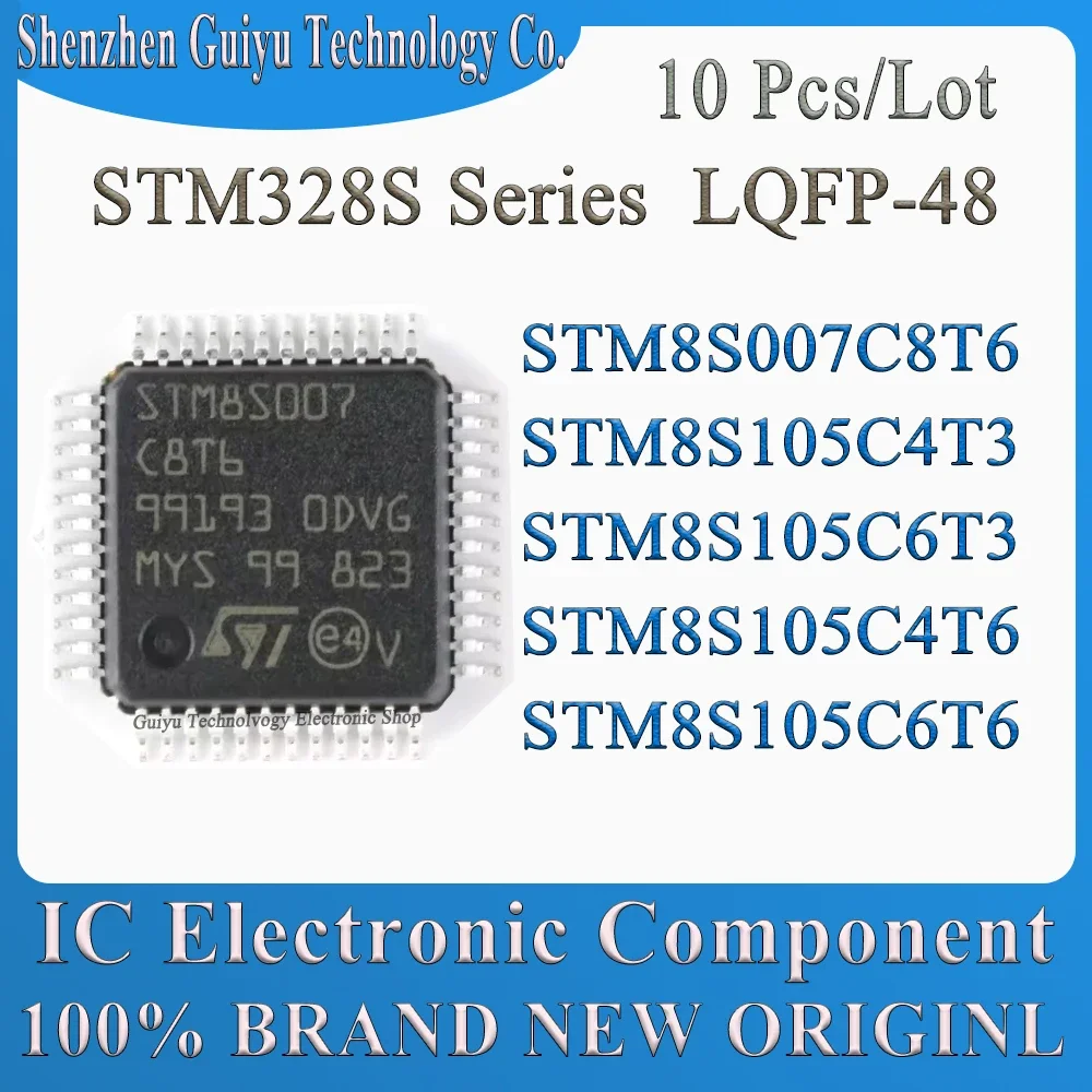 

10 Pcs/Lot STM8S007C8T6 STM8S105C4T3 STM8S105C6T3 STM8S105C4T6 STM8S105C6T6 STM8S007 STM8S105 STM8S STM LQFP-48 IC MCU Chip