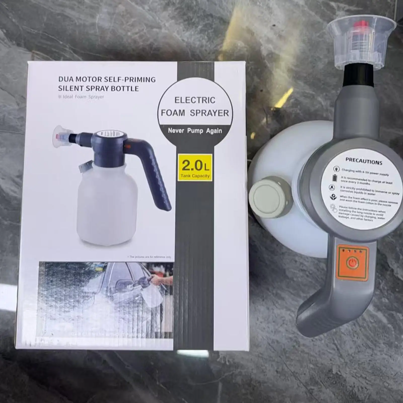 Electric Foam Sprayer 2L Rechargeable High-Pressure Washer Electric Car Foam Sprayer for Patio Lawn Garden Indoor Outdoor