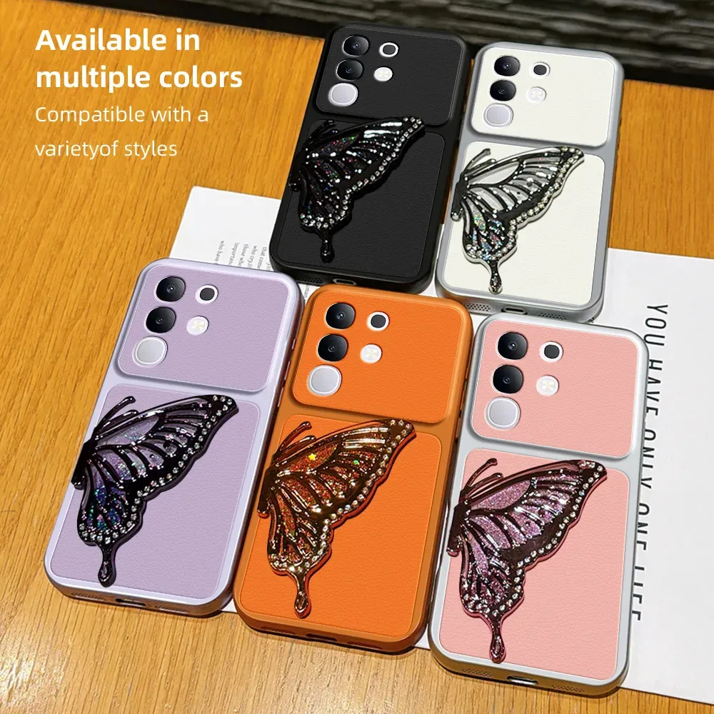 Skinlee For VIVO Y21D Y27 Y28 Y29S Y200 Case Corning Artificial Belt Butterfly Bracket Case For VIVO Y21D Y27 Y28 Y29S Y200 Case