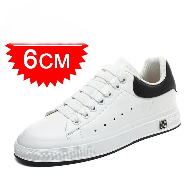 

Casual Lift Sneakers Men Elevator Shoes Height Increase Insole 6cm White Black Taller Shoes Men Fashion Sports Plus Size 37-45