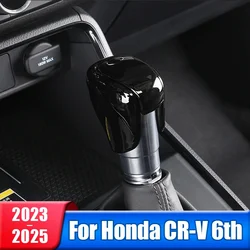 Car Gear Shift Knob Gear Head Cover Trim For Honda CR-V 2023 2024 2025 CRV 6th Gen ABS Carbon Fibre / Bright Black Accessories