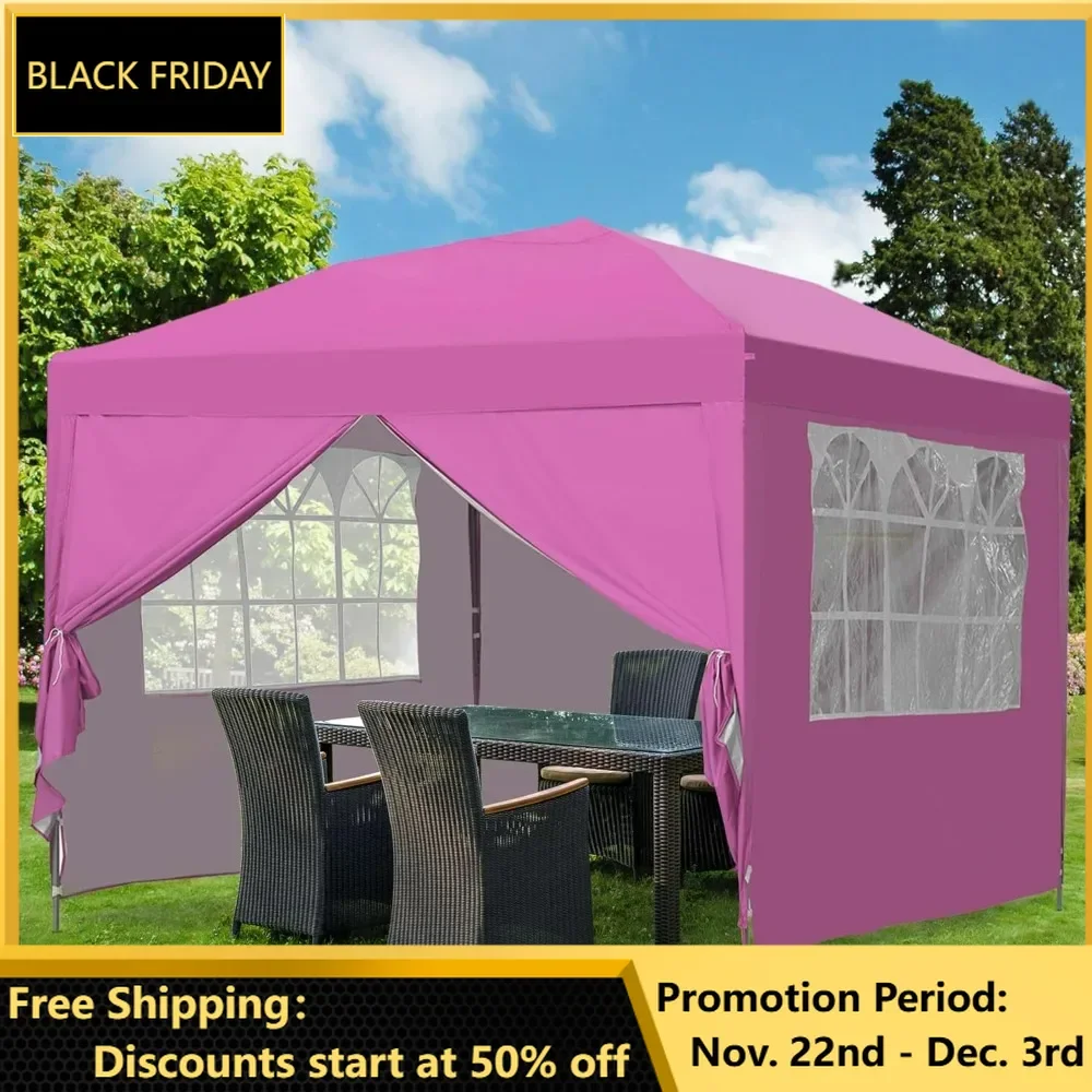 Canopy Tent, 10x10ft Pop-up Paint Tent, , Instant Shelter Portable Outdoor Canopies with 4 Removable Side Walls, Canopy Outdoor