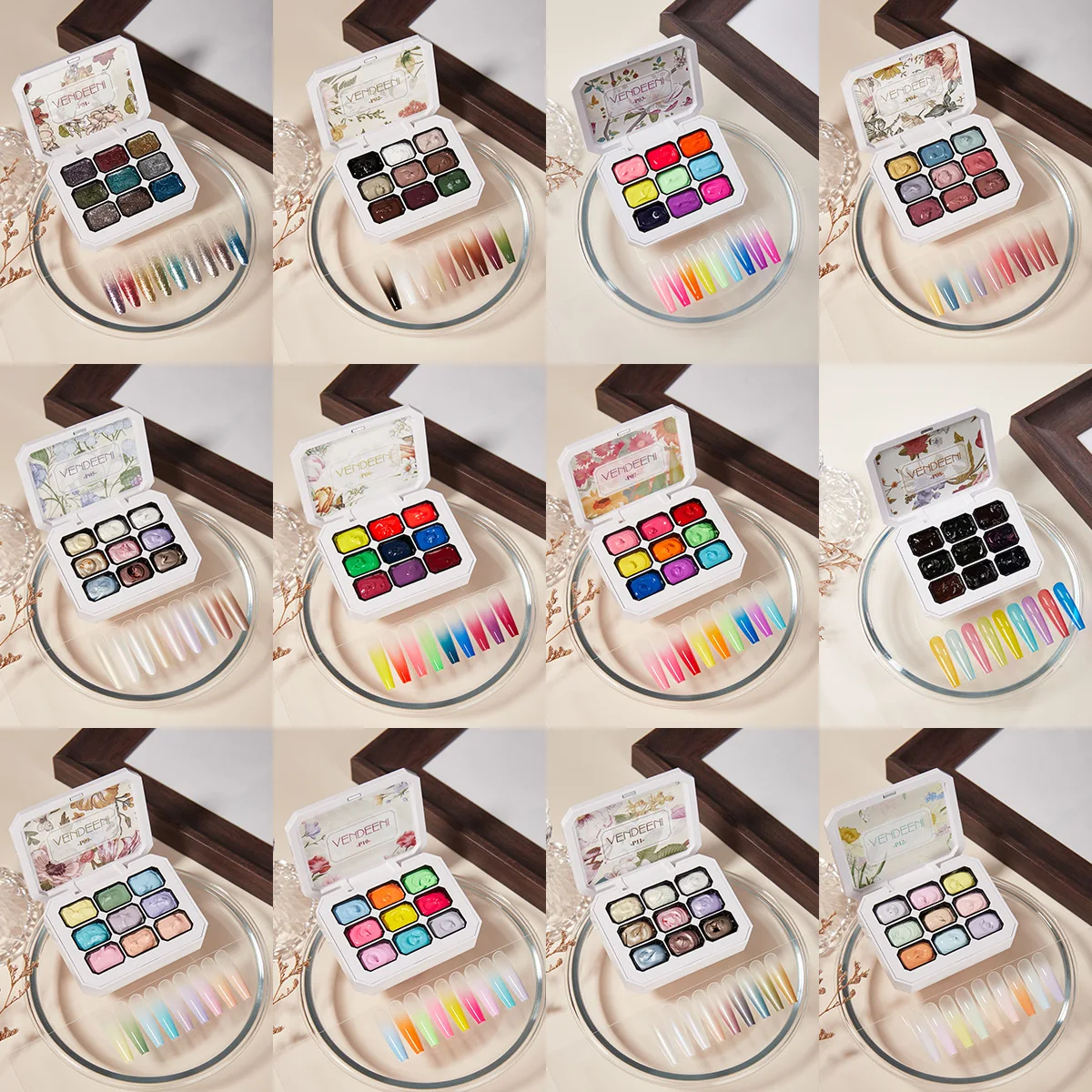 

9 Colors Gradient Painting Gel Nail Art Gradient Color DIY Design Gel Quick Flower Paint Engraving Gel Nail Polish For Manicure