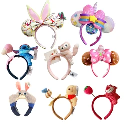 Mickey Minnie Ears Headband Cartoon Animal Plush EARS COSTUME Hallowmas Headband Cosplay Plush Gift Doll Girls Party Hair band